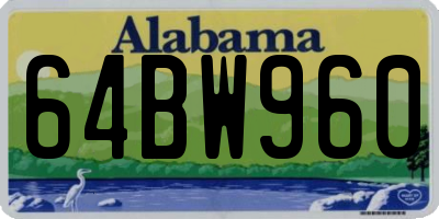 AL license plate 64BW960