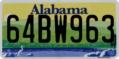 AL license plate 64BW963