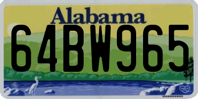 AL license plate 64BW965