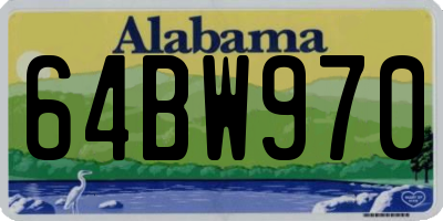 AL license plate 64BW970