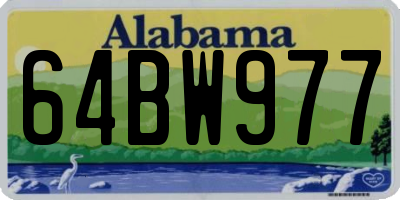 AL license plate 64BW977