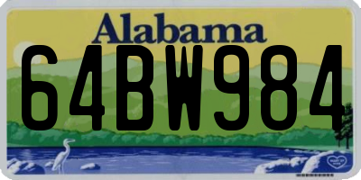 AL license plate 64BW984