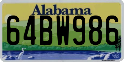 AL license plate 64BW986