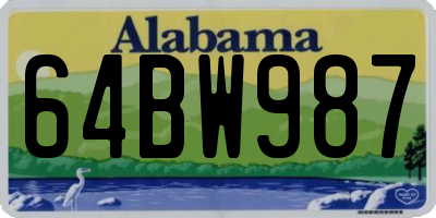 AL license plate 64BW987
