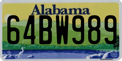 AL license plate 64BW989