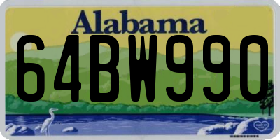 AL license plate 64BW990