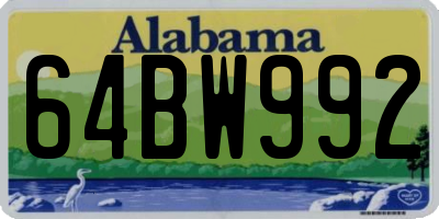 AL license plate 64BW992