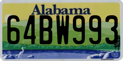 AL license plate 64BW993