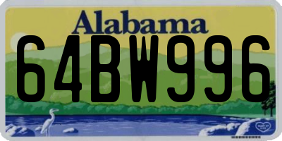 AL license plate 64BW996