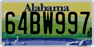 AL license plate 64BW997