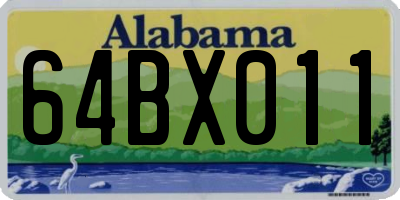 AL license plate 64BX011