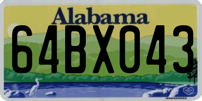 AL license plate 64BX043