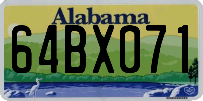 AL license plate 64BX071