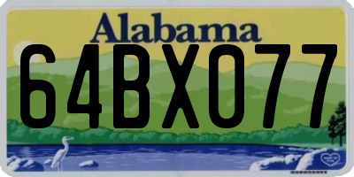 AL license plate 64BX077