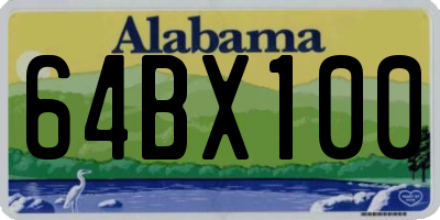 AL license plate 64BX100