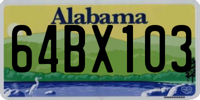 AL license plate 64BX103