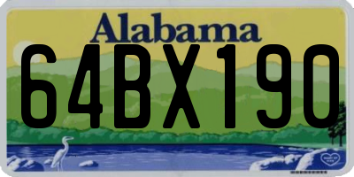 AL license plate 64BX190
