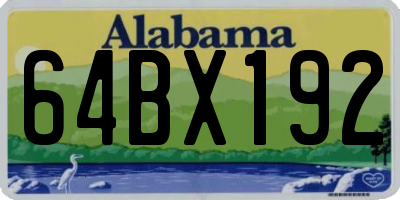 AL license plate 64BX192