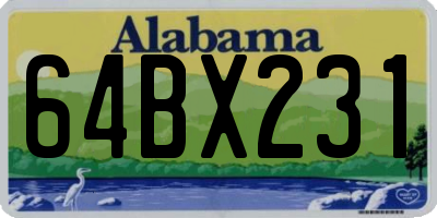 AL license plate 64BX231