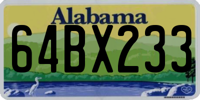 AL license plate 64BX233
