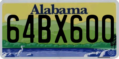 AL license plate 64BX600