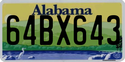 AL license plate 64BX643