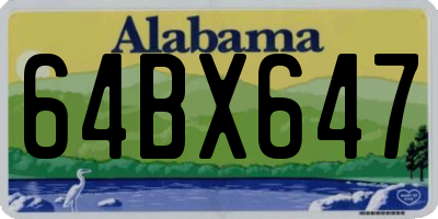 AL license plate 64BX647