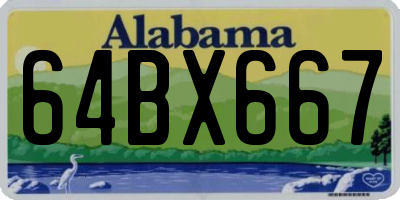 AL license plate 64BX667