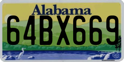 AL license plate 64BX669