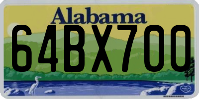AL license plate 64BX700