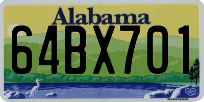 AL license plate 64BX701