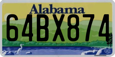 AL license plate 64BX874