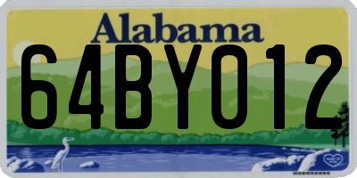 AL license plate 64BY012
