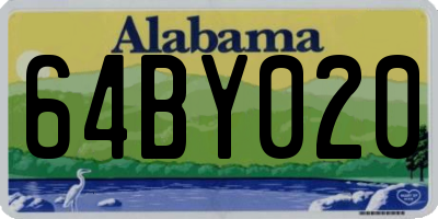 AL license plate 64BY020