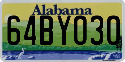 AL license plate 64BY030