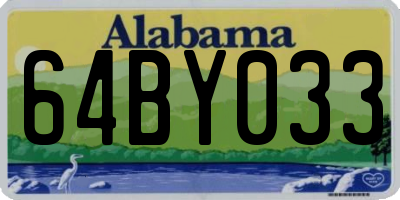 AL license plate 64BY033