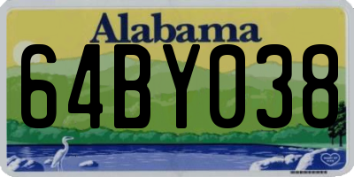 AL license plate 64BY038