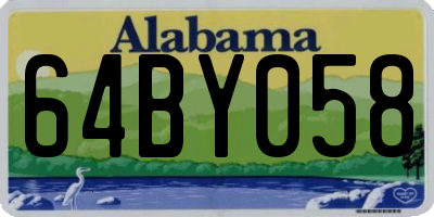 AL license plate 64BY058