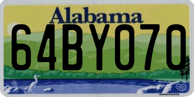 AL license plate 64BY070