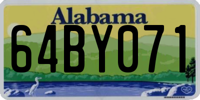 AL license plate 64BY071