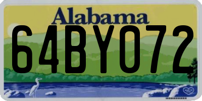 AL license plate 64BY072