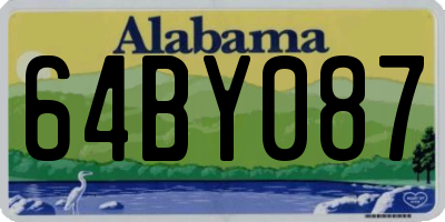 AL license plate 64BY087