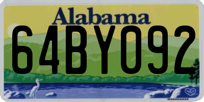 AL license plate 64BY092