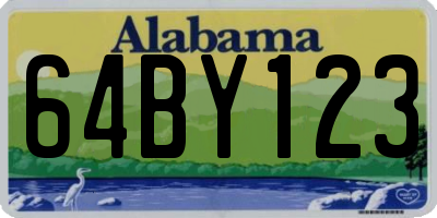 AL license plate 64BY123