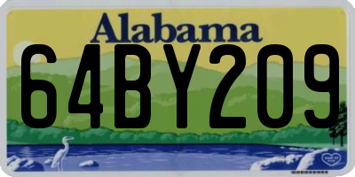AL license plate 64BY209