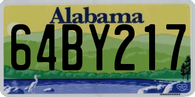 AL license plate 64BY217