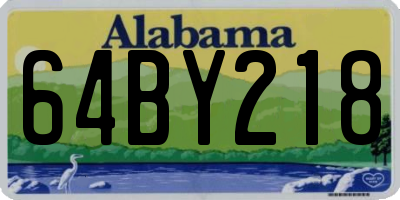 AL license plate 64BY218