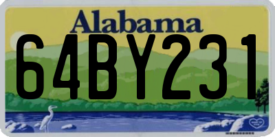 AL license plate 64BY231