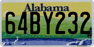 AL license plate 64BY232