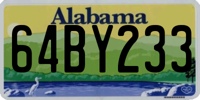 AL license plate 64BY233
